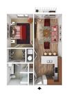1 Bed 1 Bath - 690 Sq Ft