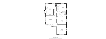 A black and white floor plan of a house with labeled rooms.