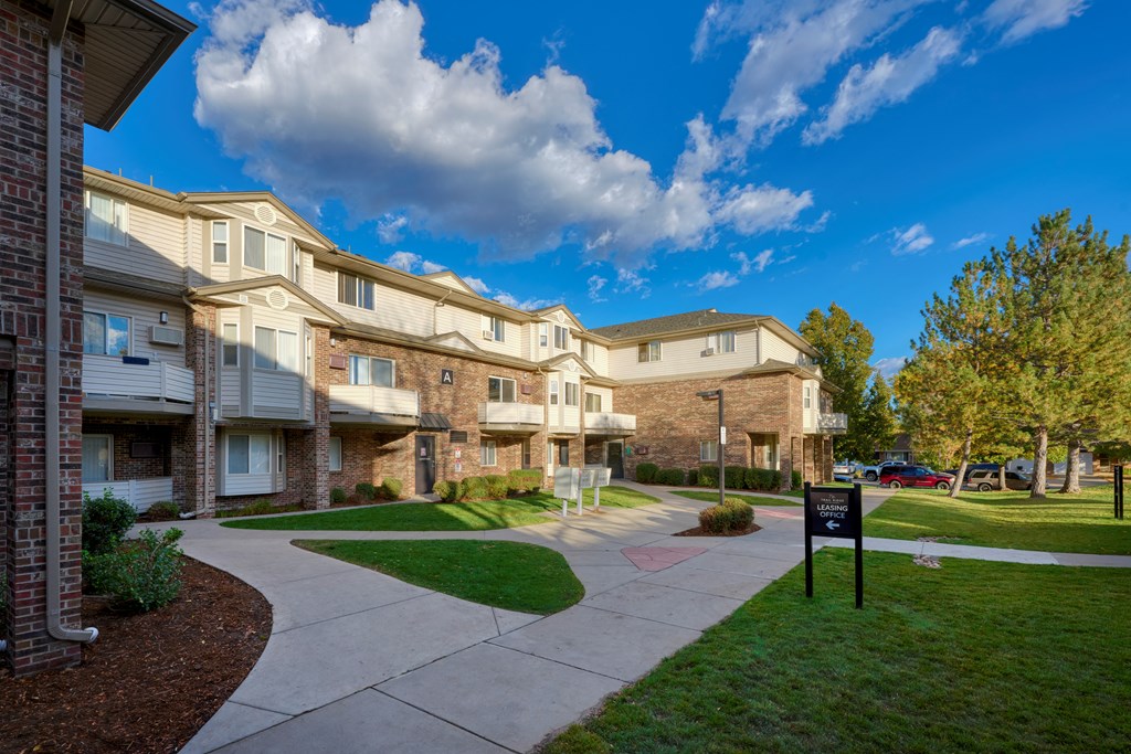 A sunny day at a residential apartment complex.