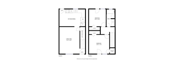 A black and white floor plan of a two-story home.