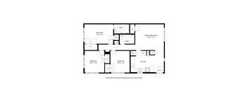 A black and white image of a floor plan for a house.