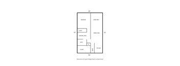 A diagram of a house layout with labeled rooms.