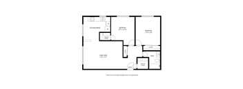 A black and white image of a floor plan for a home.