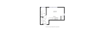 Studio Floor Plan at Proto Apartments, Denver, 80204