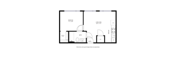 1Bd 1Ba Floor Plan at Proto Apartments, Colorado, 80204