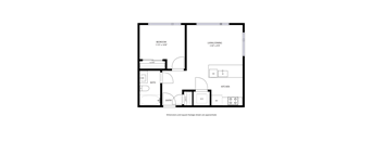 1Bed 1Bath Floor Plan at Proto Apartments, Denver, CO, 80204