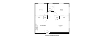 A black and white image of a floor plan for a house.