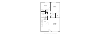 2Bed 1Bath Floor Plan at Villa Parada Apartments, Englewood, CO, 80110