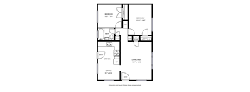 A black and white image of a floor plan for a house.