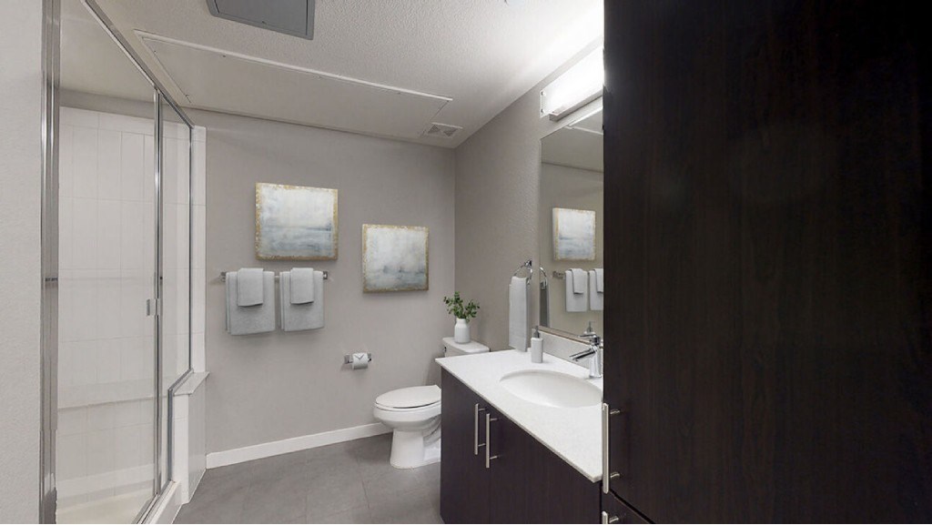 Bathroom With Bathtub at The Logan Apartments, Denver, CO