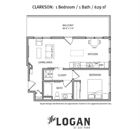 Clarkson Floor Plan at The Logan Apartments, Colorado