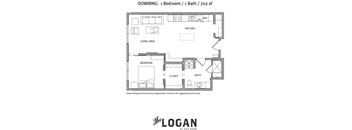 Downing Floor Plan at The Logan Apartments, Colorado