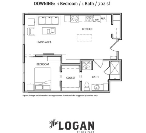 Downing Floor Plan at The Logan Apartments, Colorado