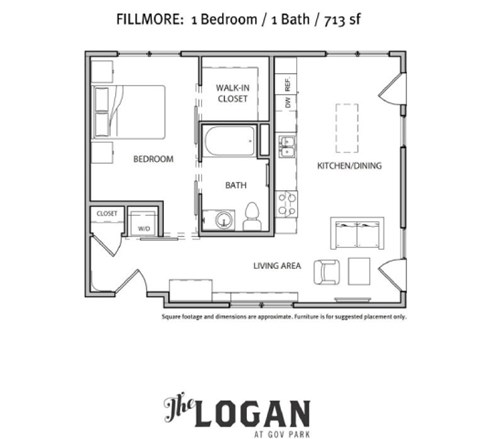 Fillmore Floor Plan at The Logan Apartments, Denver, CO 80203