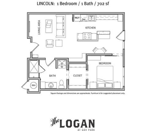 Lincoln Floor Plan at The Logan Apartments, Colorado, 80203