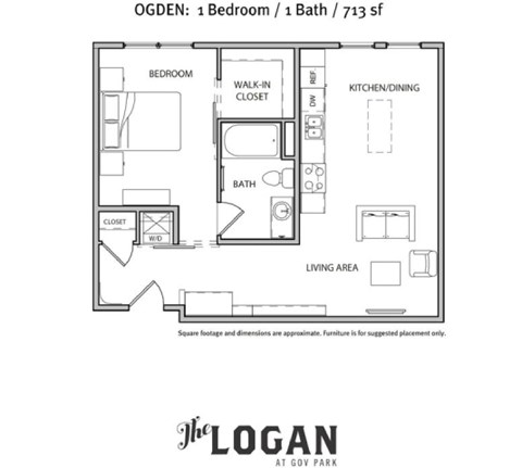 Ogden Floor Plan at The Logan Apartments, Denver, CO
