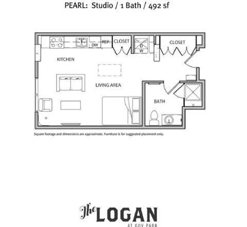 Pearl Floor Plan at The Logan Apartments, Denver, 80203