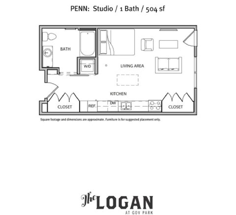 Penn Floor Plan at The Logan Apartments, Denver, 80203