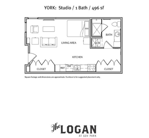 York Floor Plan at The Logan Apartments, Denver