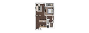 Dove Floor Plan at B Street Lohi Apartments, Colorado