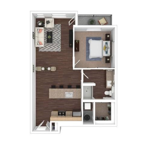 Dove Floor Plan at B Street Lohi Apartments, Colorado