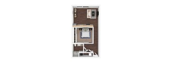 Sparrow Floor Plan at B Street Lohi Apartments, Colorado, 80211
