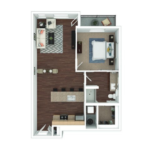 Swallow Floor Plan at B Street Lohi Apartments, Colorado