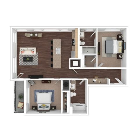 Lark Floor Plan at B Street Lohi Apartments, Colorado