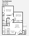 2 Bed 1 Bath