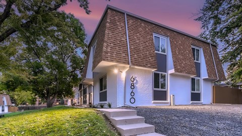 A house with the number 688 on the front door.