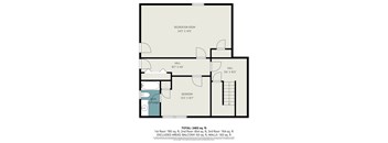 A floor plan of a house with a recreation room, two halls, and a bedroom.