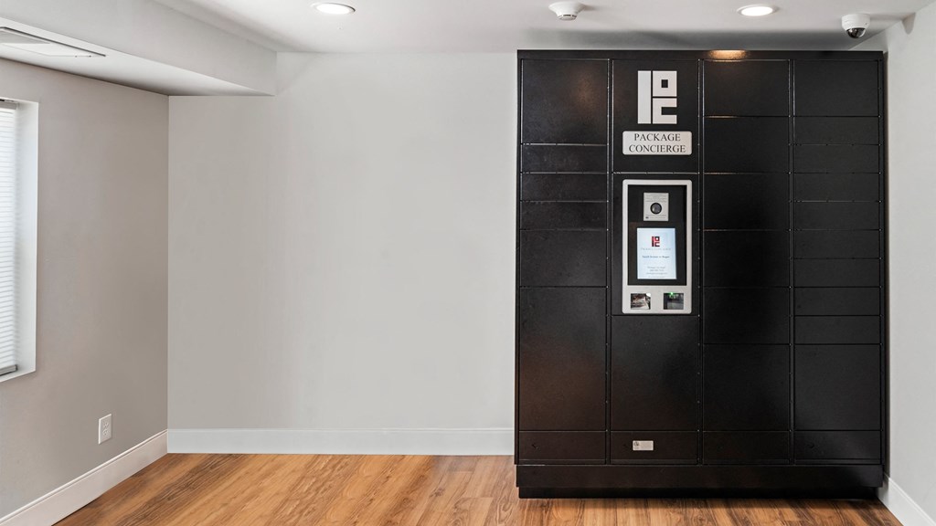 a black wall in a room with wood flooring and a door