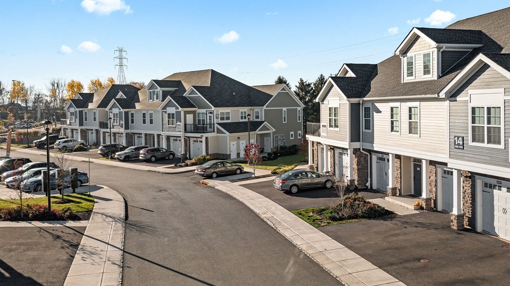 a row of houses on a city street