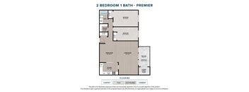 2 Bedroom 1 Bath Premier