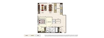 The Apex 4 apartment floor plan with 1 bedroom and 1 bath