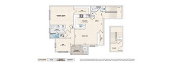 Ashe A-2 garden apartment floor plan with a kitchen, bathroom, and living room.
