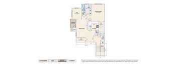 The Allegheny (BG-A) garden apartment floor plan with 1 bedroom, 1.5 baths, and a patio/balcony