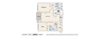 The Bennington (BG-B) garden apartment floor plan with 2 bedrooms, 2 baths, and a patio/balcony