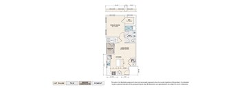 The Brighton (ME-B2 & ME-B2-ALT) elevator building apartment floor plan with 1 bedroom, 1 bath, and a patio/balcony