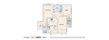 The Elizabeth (BG-E1) garden apartment floor plan with 2 bedrooms, 2 baths, and a patio/balcony