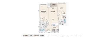 The Exeter (ME-E2) elevator building apartment floor plan with 2 bedrooms, 2 baths, and a patio/balcony