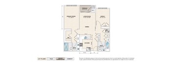 The Fairfax (ME-F1) elevator building apartment floor plan with 2 bedrooms, 2 baths, and a patio/balcony