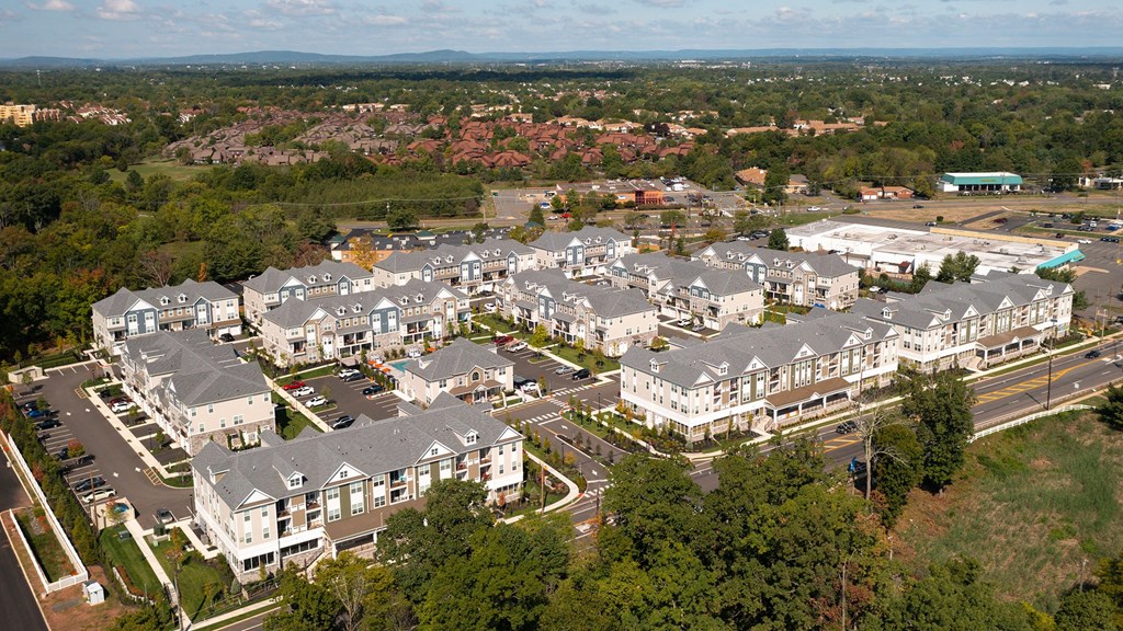 an aerial view of a large complex of residential buildings