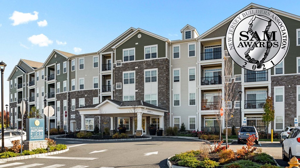 an exterior view of the apartments at san awards apartments