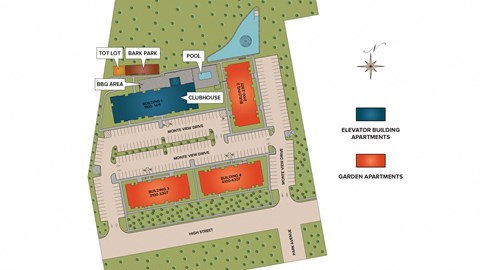 a schematic diagram of the site plan of the redeveloped site with existing buildings and