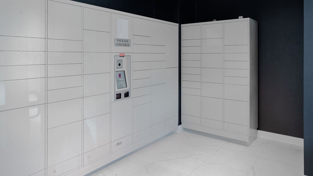 the control panel in the white wall of the exhibition room