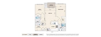 The Blair (RG-B) garden apartment floor plan with 2 bedrooms, 2 baths, and a patio/balcony