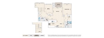 The Dayton (RG-D) garden apartment floor plan with 2 bedrooms, 2 baths, and a patio/balcony