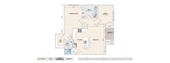The Elwood (RG-E1) garden apartment floor plan with 2 bedrooms, 2 baths, and a patio/balcony