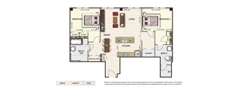 The Summit 7 apartment floor plan with 2 bedrooms and 2 baths